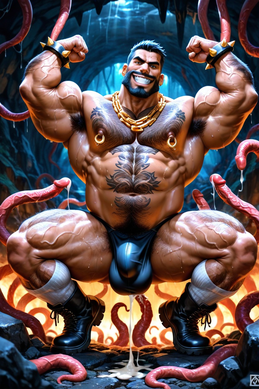 Military Boots, Huge Muscles, White Socks AI Gay Porn