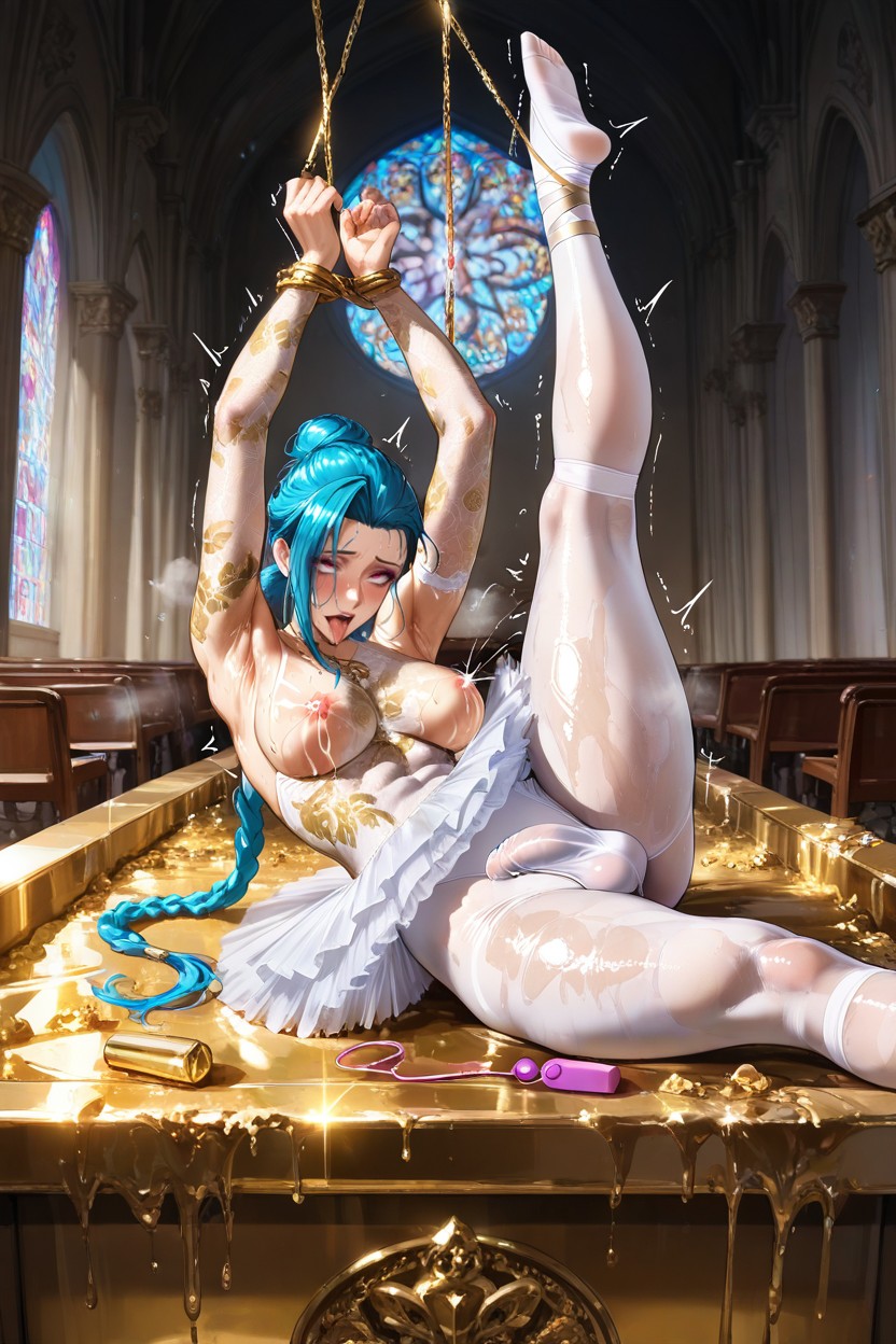 Kneeling, Side View, Oiled Skin Hentai AI Porn
