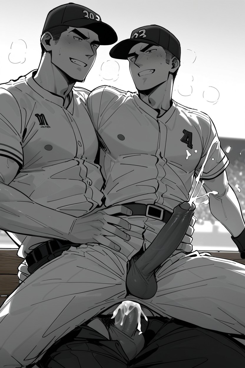 Holding Waist, Ejaculation, Daytime AI Gay Porn