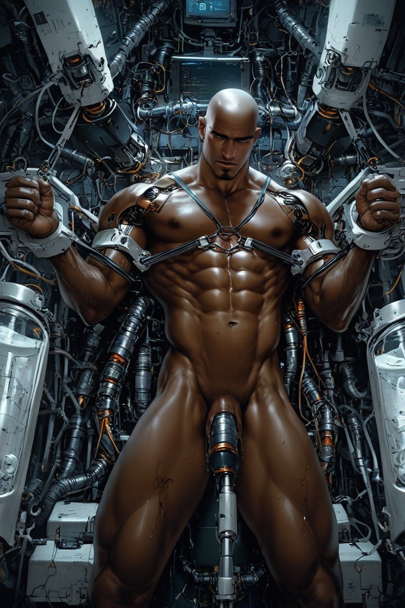 Robotic Restraints, Super Fine Details, Sci Fi Experiment AI Gay Porn