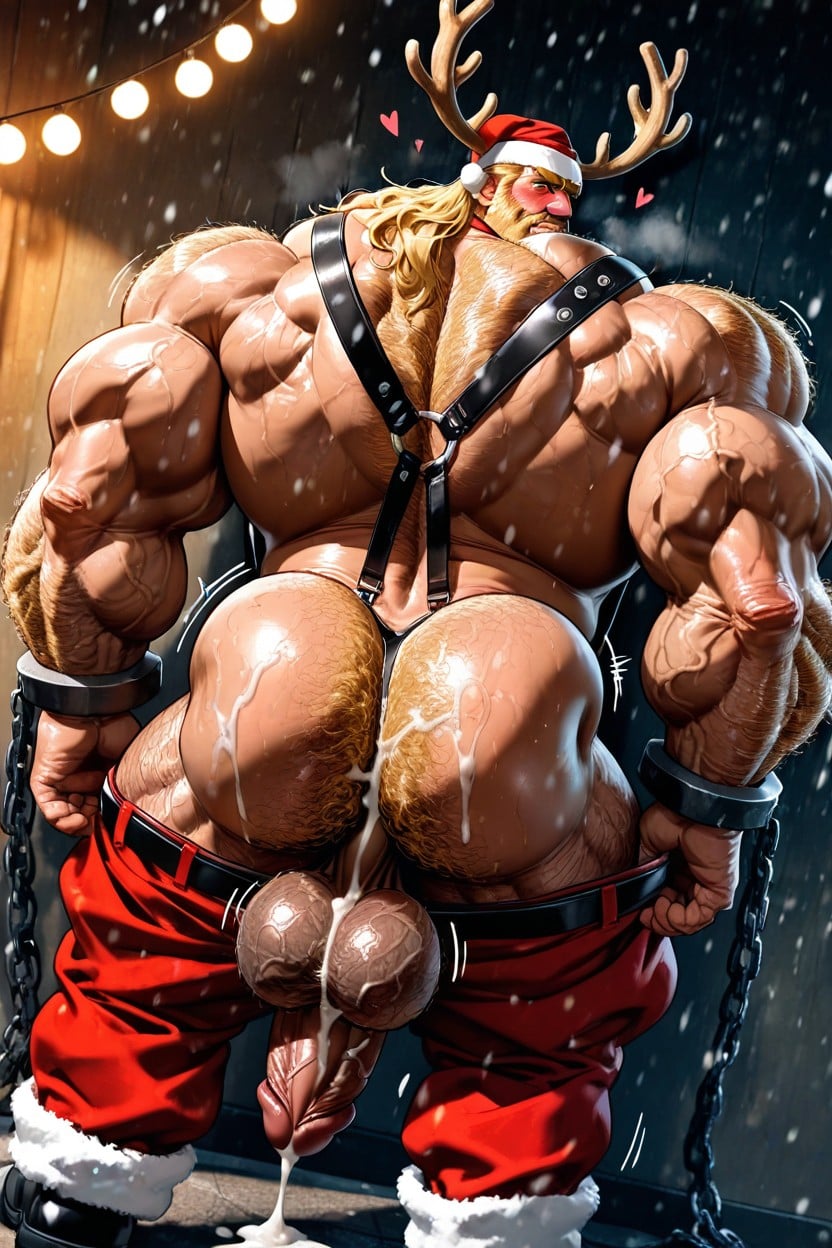 Hairy Muscle Bubble Butt, Tocándose La Cara, Huge Gun Holster Around Thigh Porno gay IA