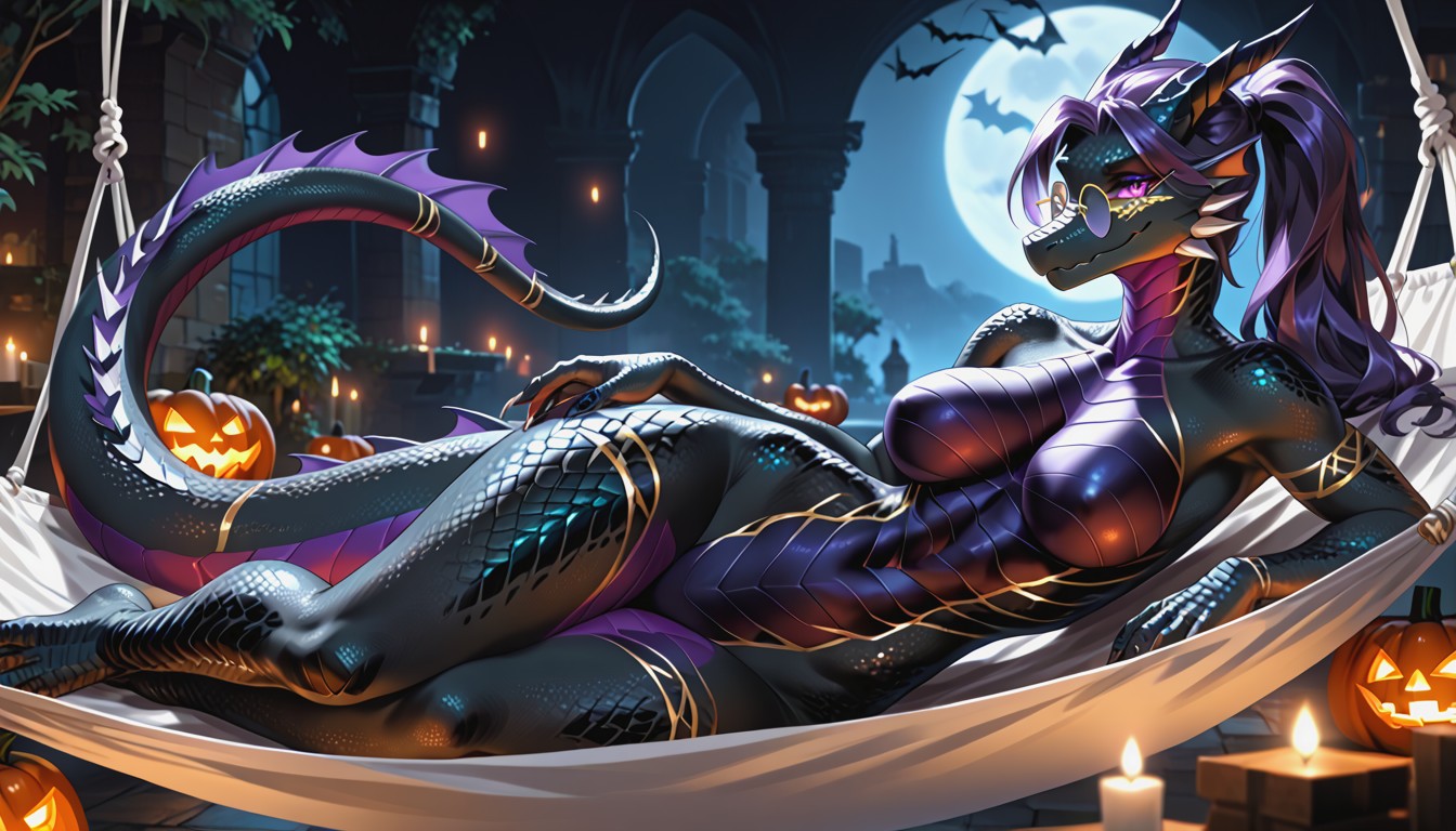 Highly Detailed, Hourglass Figure, Black Scales On Thighs And Arms Furry AI Porn