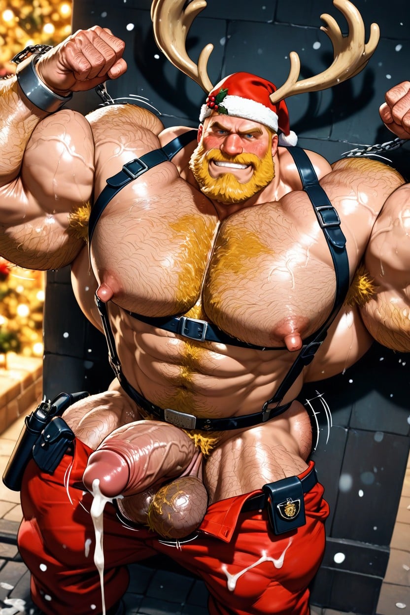 Lights, Huge Wide Hairy Muscle Back, Thick AI Gay Porn