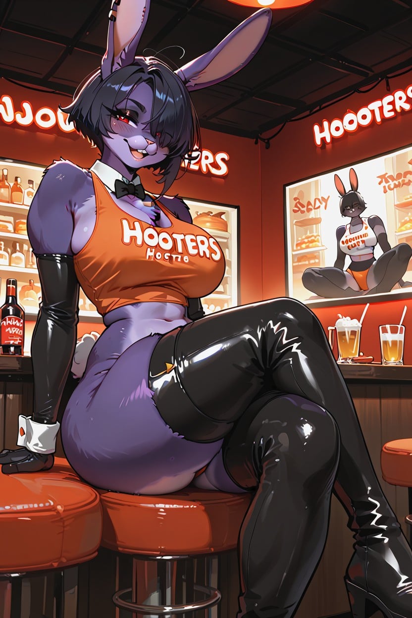 On Stage, Smirk, Bunny Tail Furry AI Porn