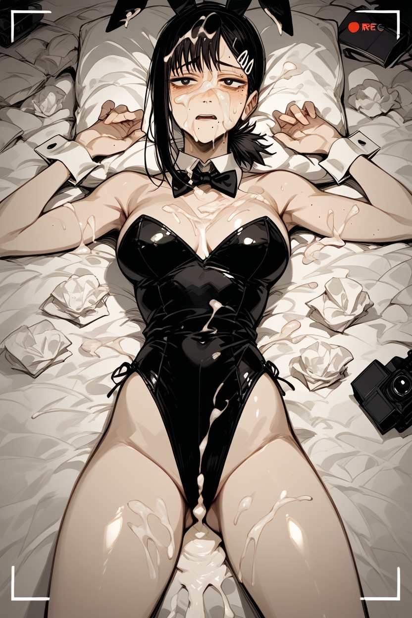 Empty Eyes, Cum On Face, Laying Hentai AI Porn