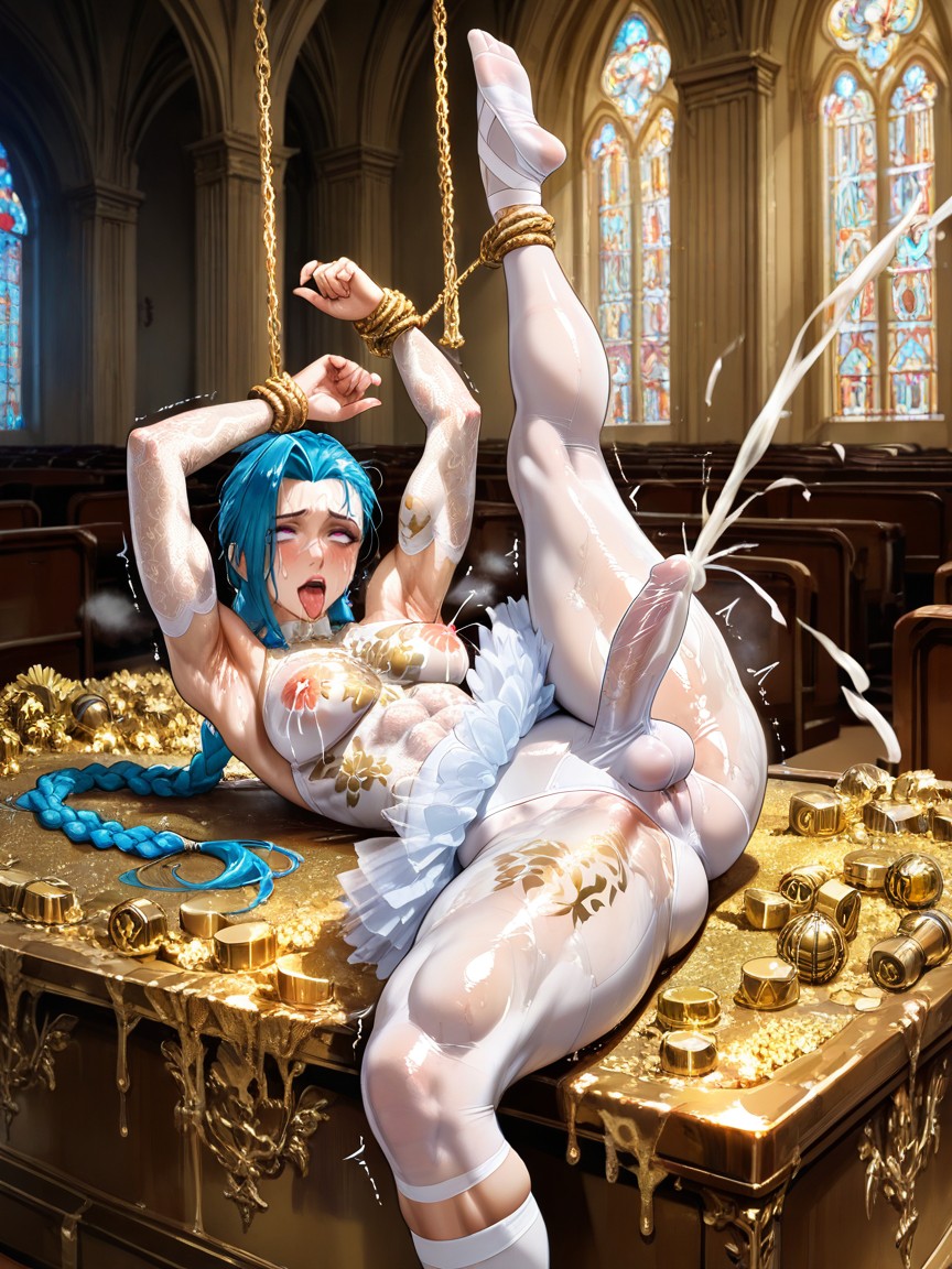 Muscular Thighs, Explosive Orgasm Penis, Showing Face Hentai AI Porn