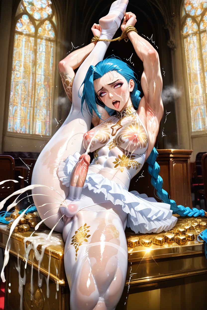Bound By Golden Silk, Squirting, Sweaty Hentai AI Porn