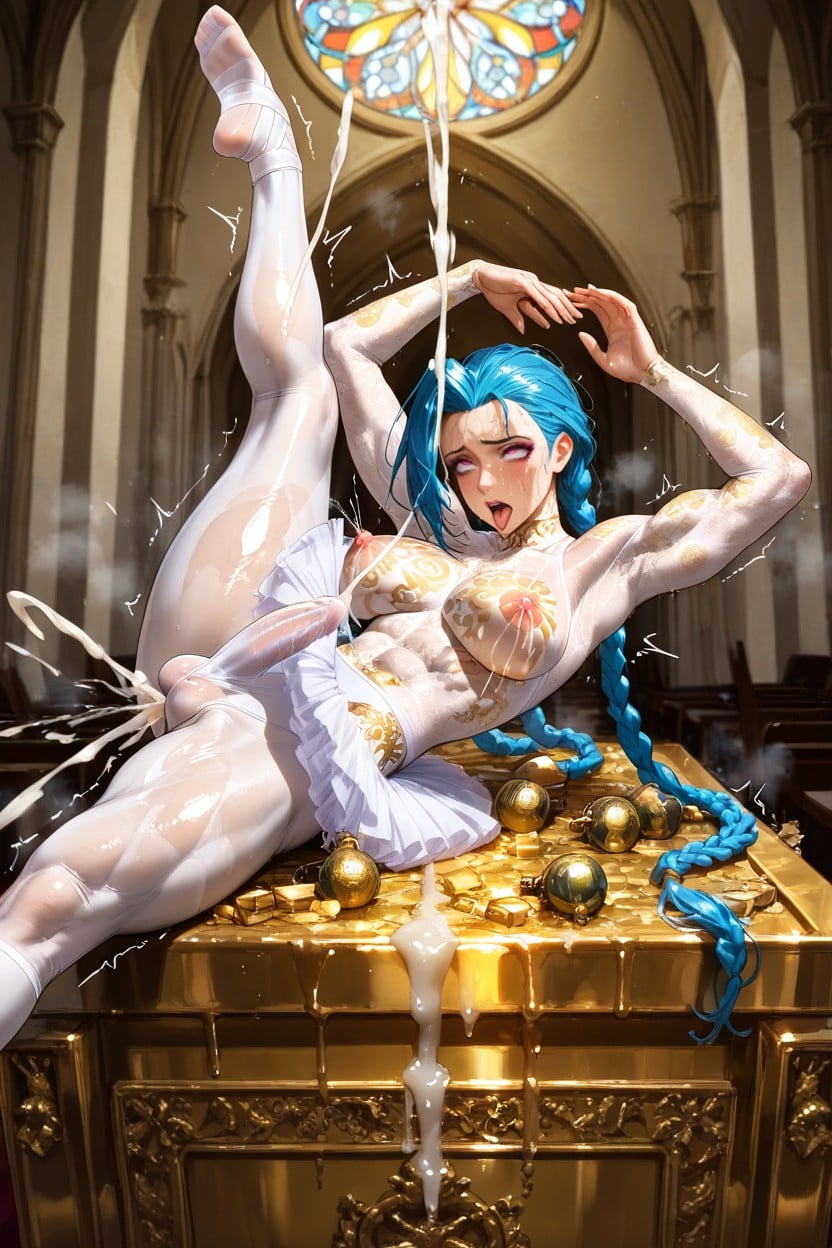 Trembling, White Bodystocking, Ballerina Hentai AI Porn