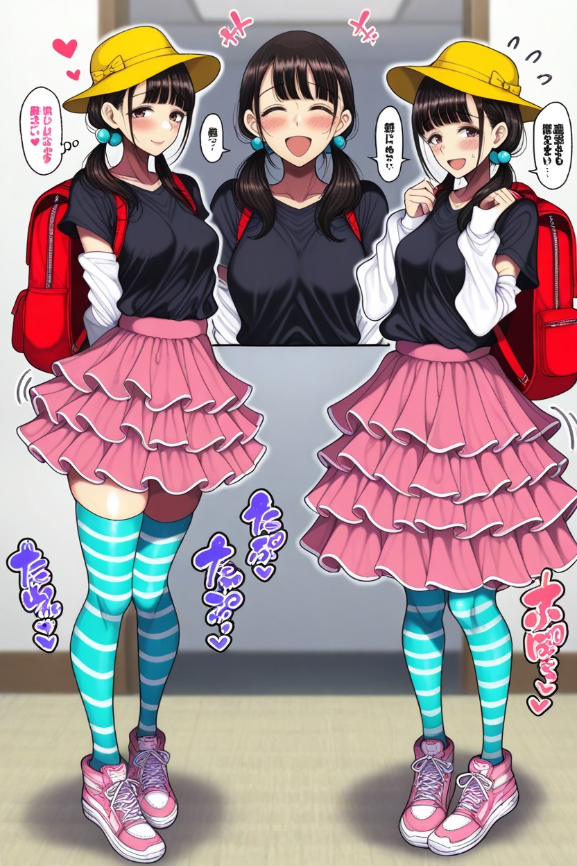 Pink Shoes, Round Face, Raised Eyebrows Hentai AI Porn