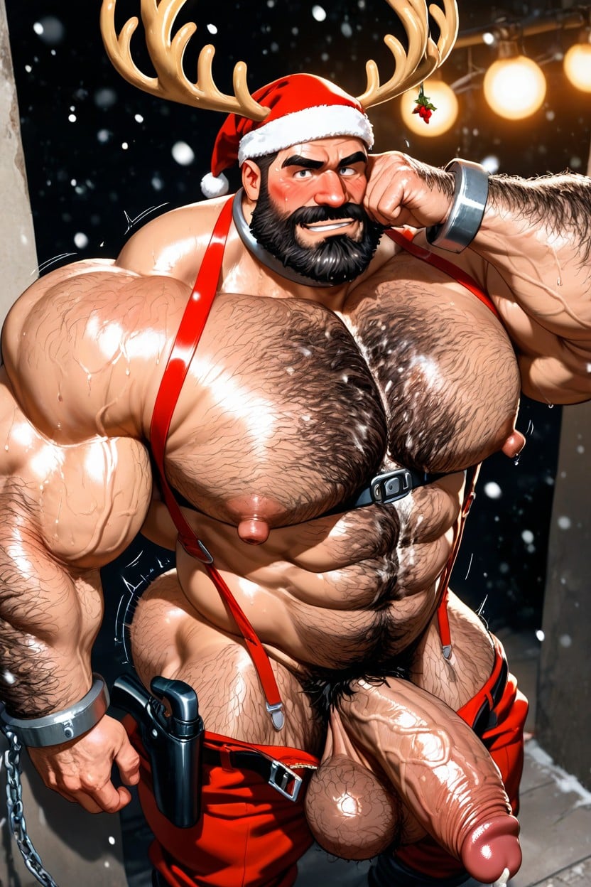 Thick Cum On Thighs And Balls, Oily, Lights AI Gay Porn