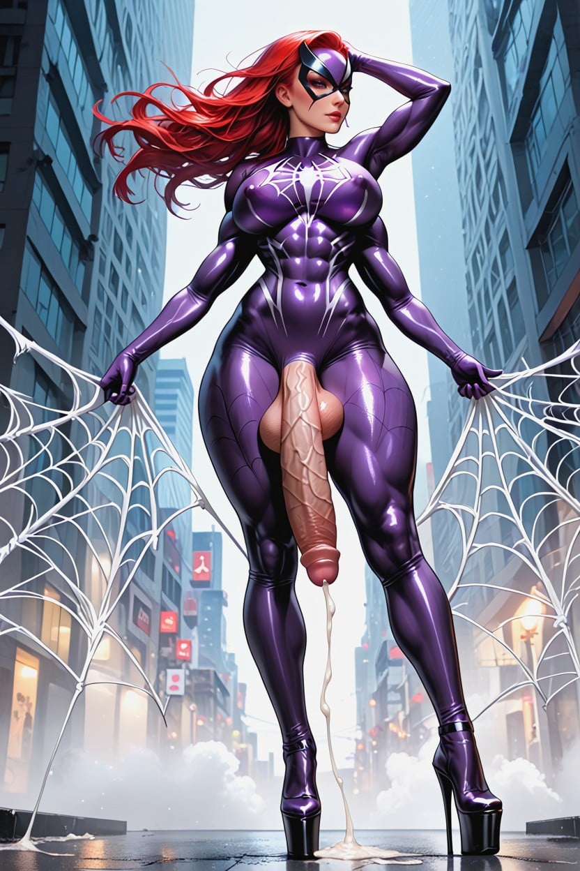 Cum Puddles On Floor, Panthose Covered Cock, Spider Web Hentai AI Porn