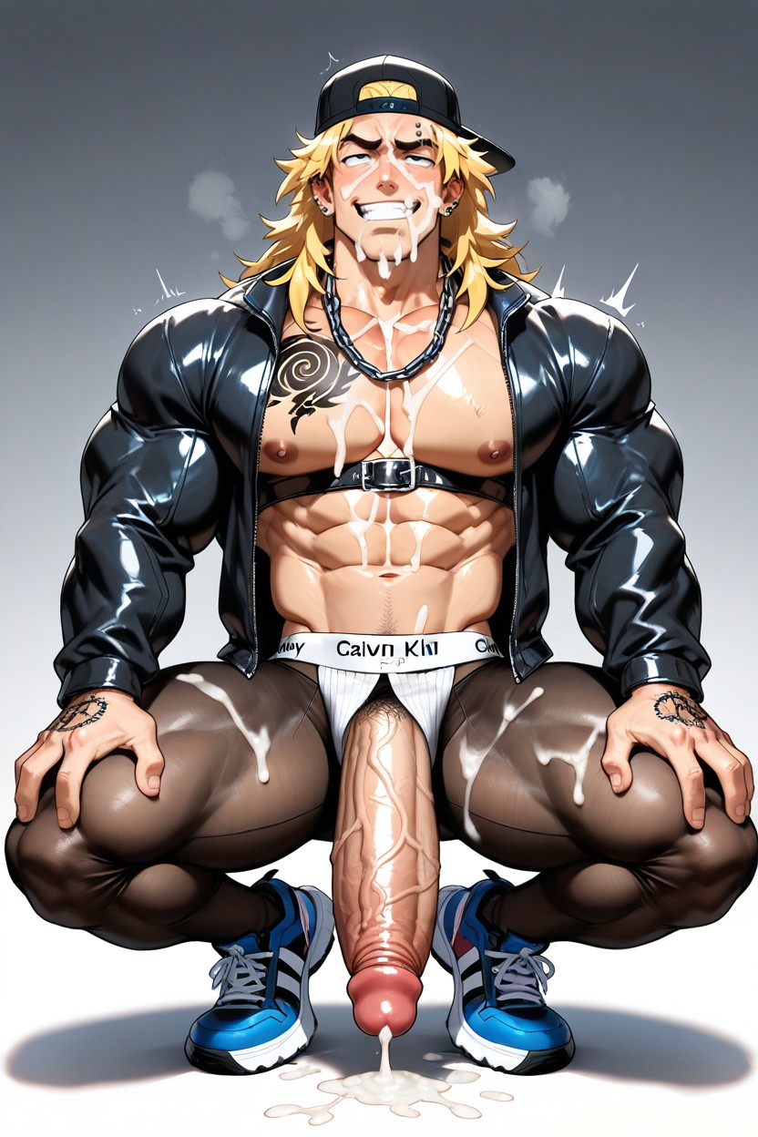 Ripped Clothes , Blonde Hair, Backwards Cap AI Gay Porn
