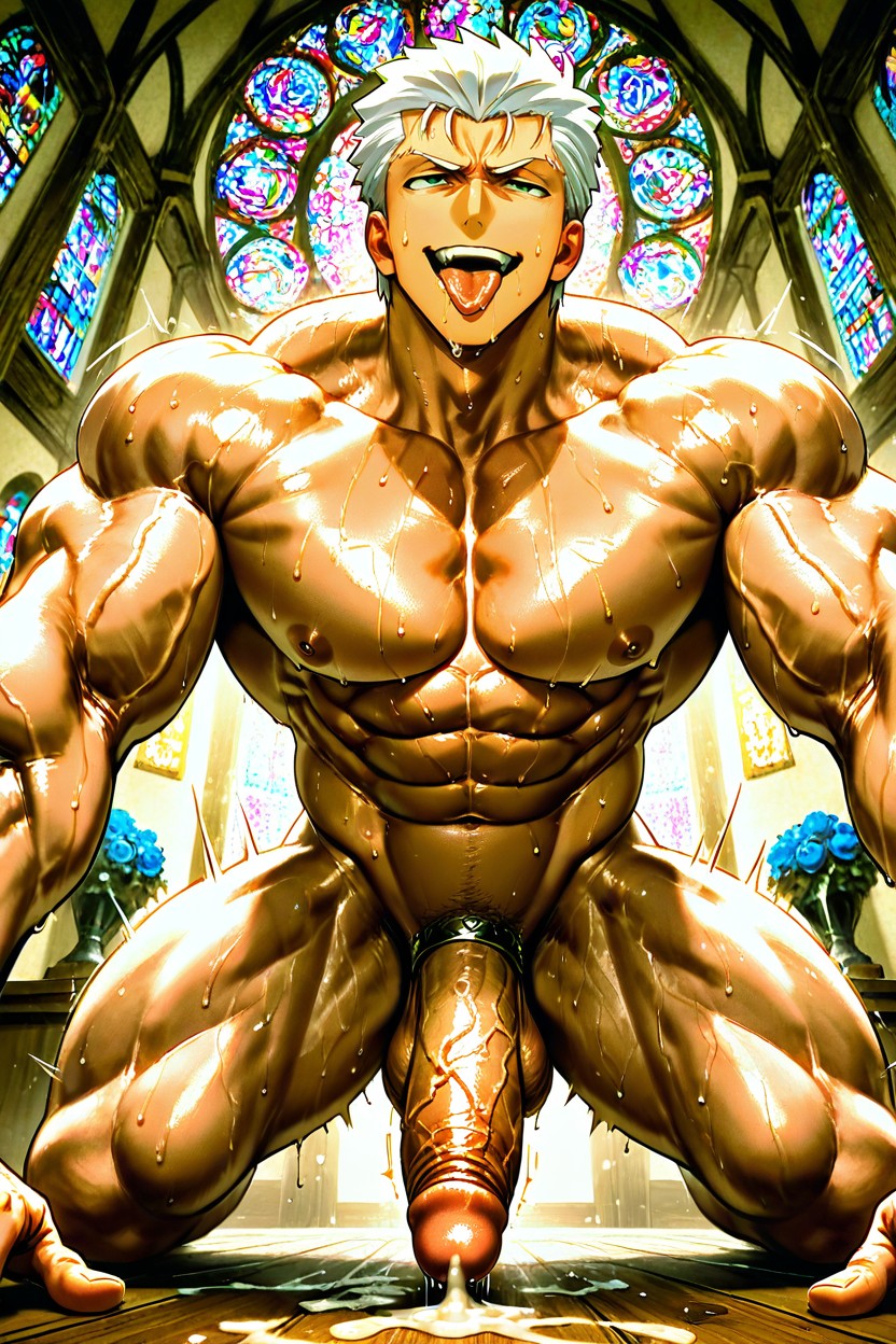 Muscular Pecs, Perfect Hyper Muscular Body, Focus On Muscular AI Gay Porn