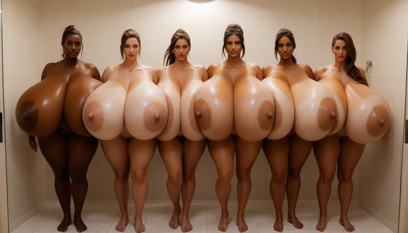 Hyper Colossal Breasts, Brown Hair, Brown Hair AI Porn