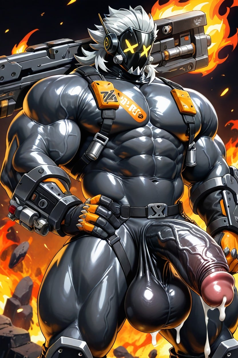 Silver Hair, Silver Hair, A Tall Muscular Intelligent Man AI Gay Porn