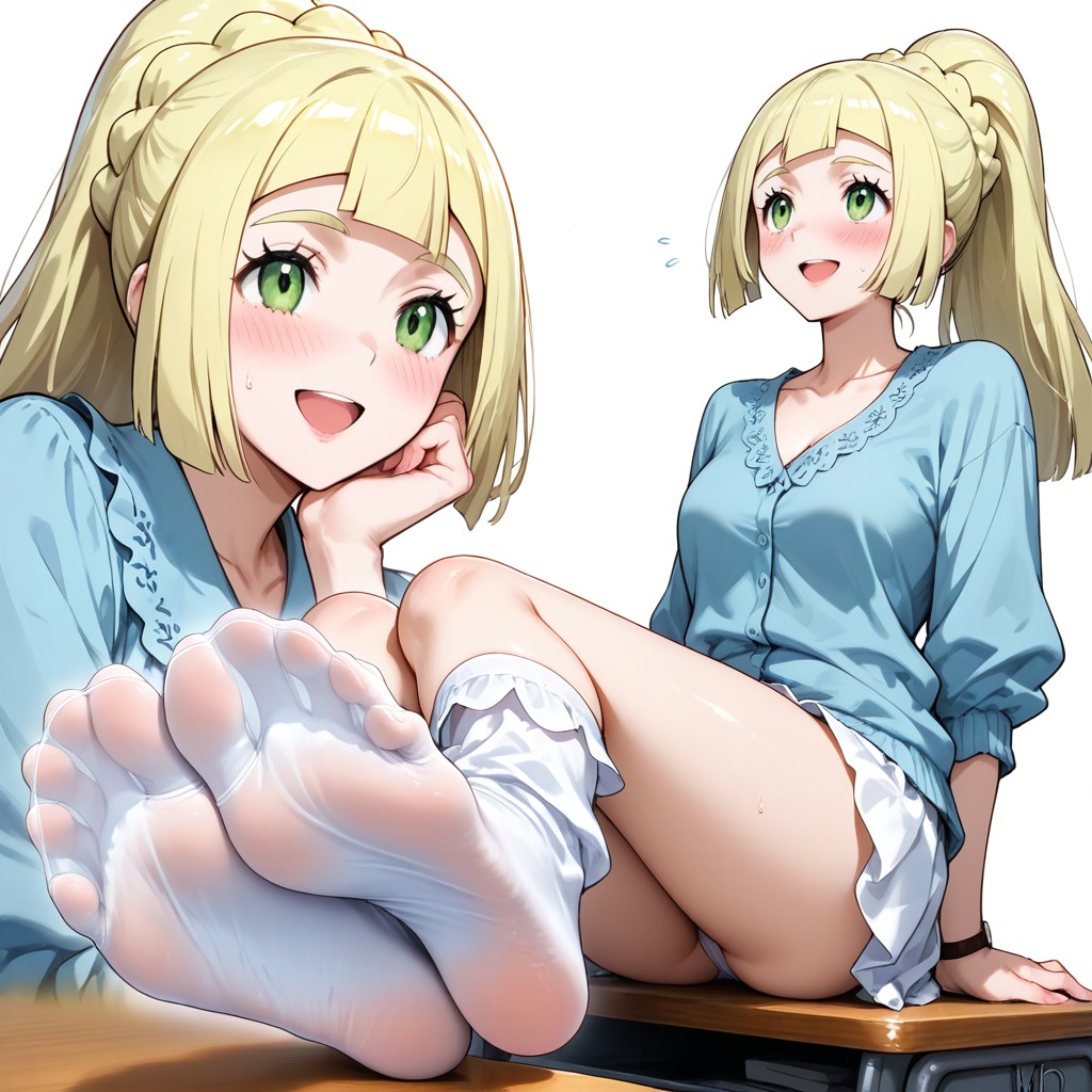Foot Focus, Bottom Up, Legs Beautiful Feet Hentai AI Porn