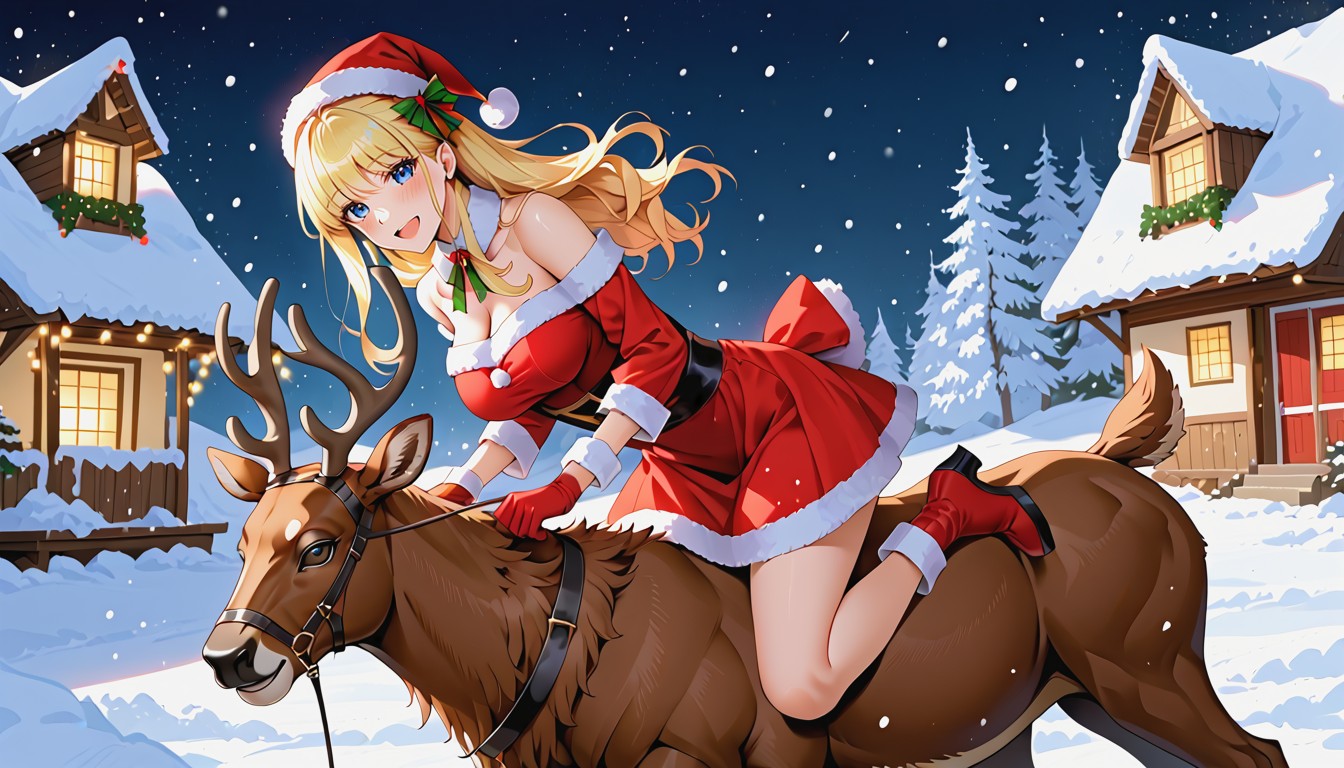 Looking At Viewer, Thick Snow On Roof, Soft Lighting Hentai AI Porn