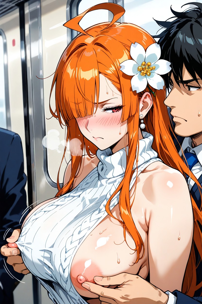 Red Eyes, Frown, Detailed Face Hentai AI Porn