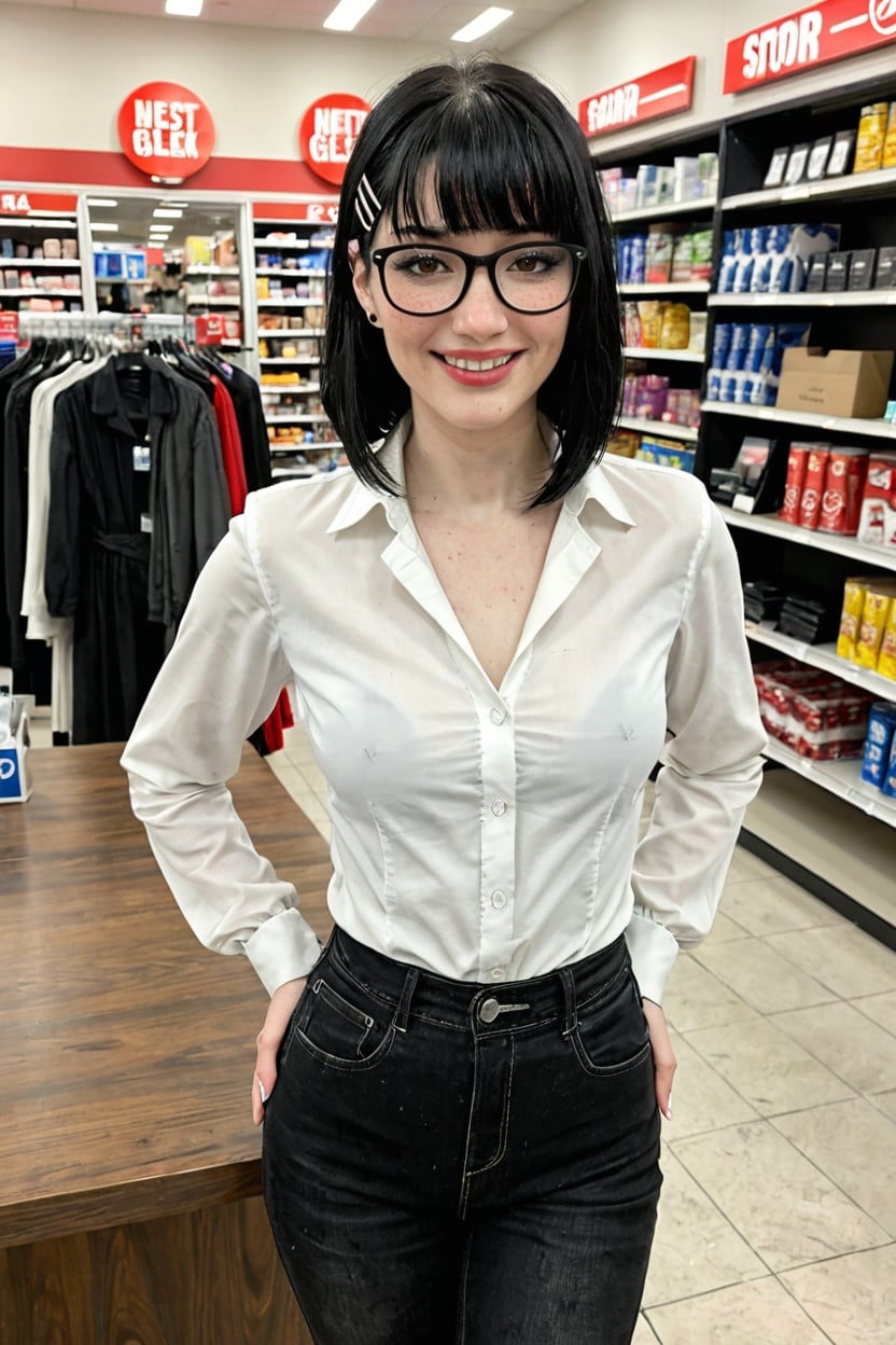 Seductive Face, Pale Skin, Short Length AI Porn