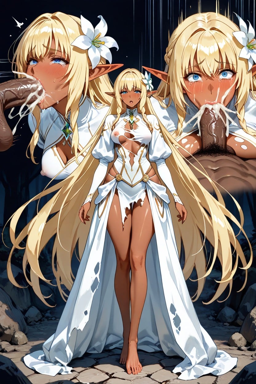 Deepthroat, Small Breasts, Insanely Long Hair Hentai AI Porn