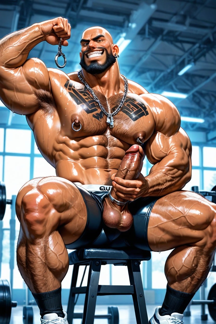 Big Areolas, Monster Neck, Expresión Arrogante Porno gay IA
