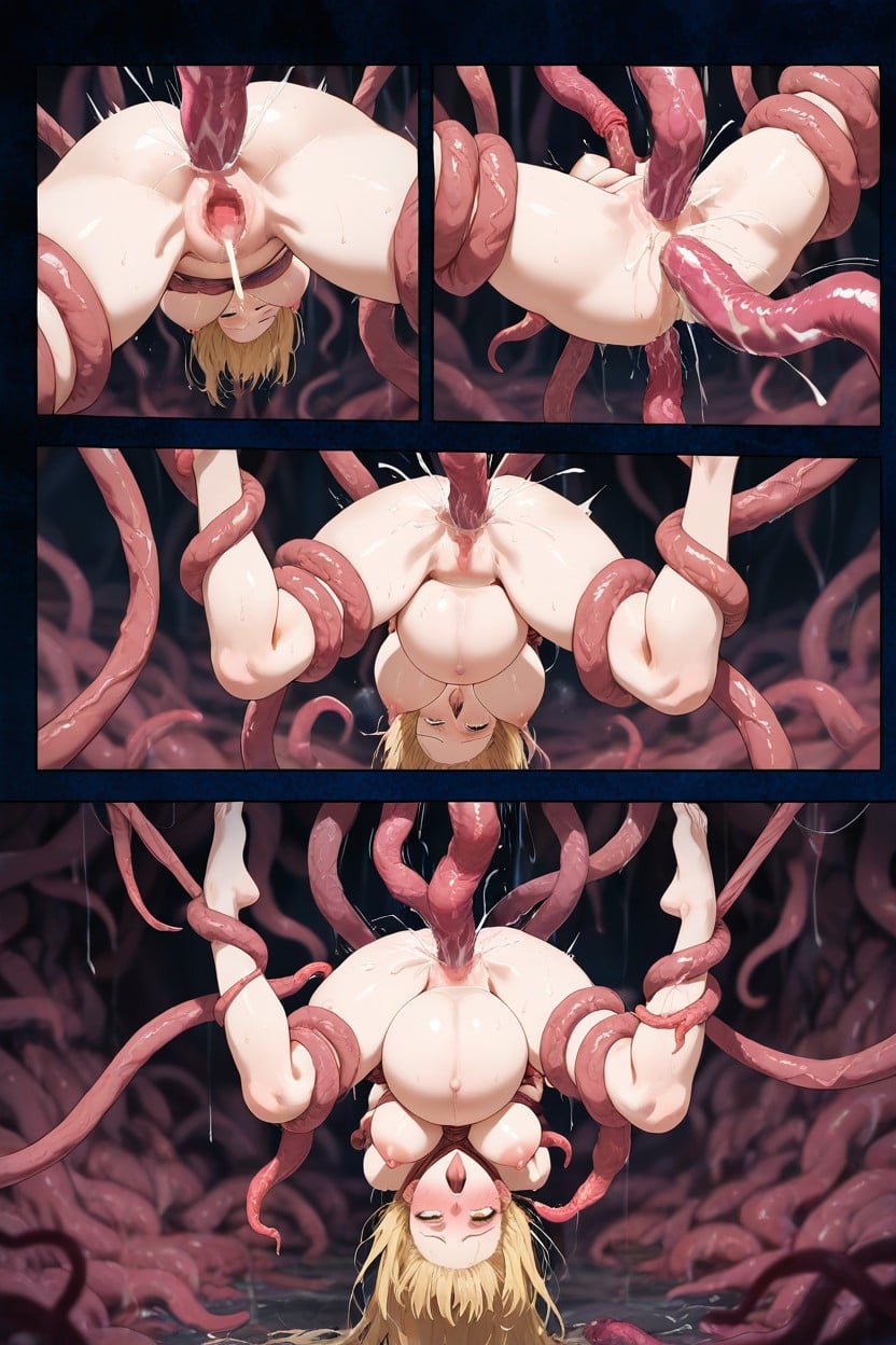 Blurred Background, Hands Hanging Down, Multipanel Comic Hentai AI Porn