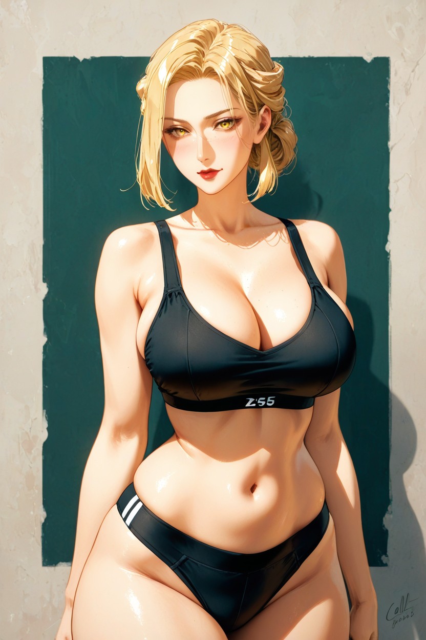 Gentle Jawline, No Hair Accessories, Natural Hair Flow Hentai AI Porn