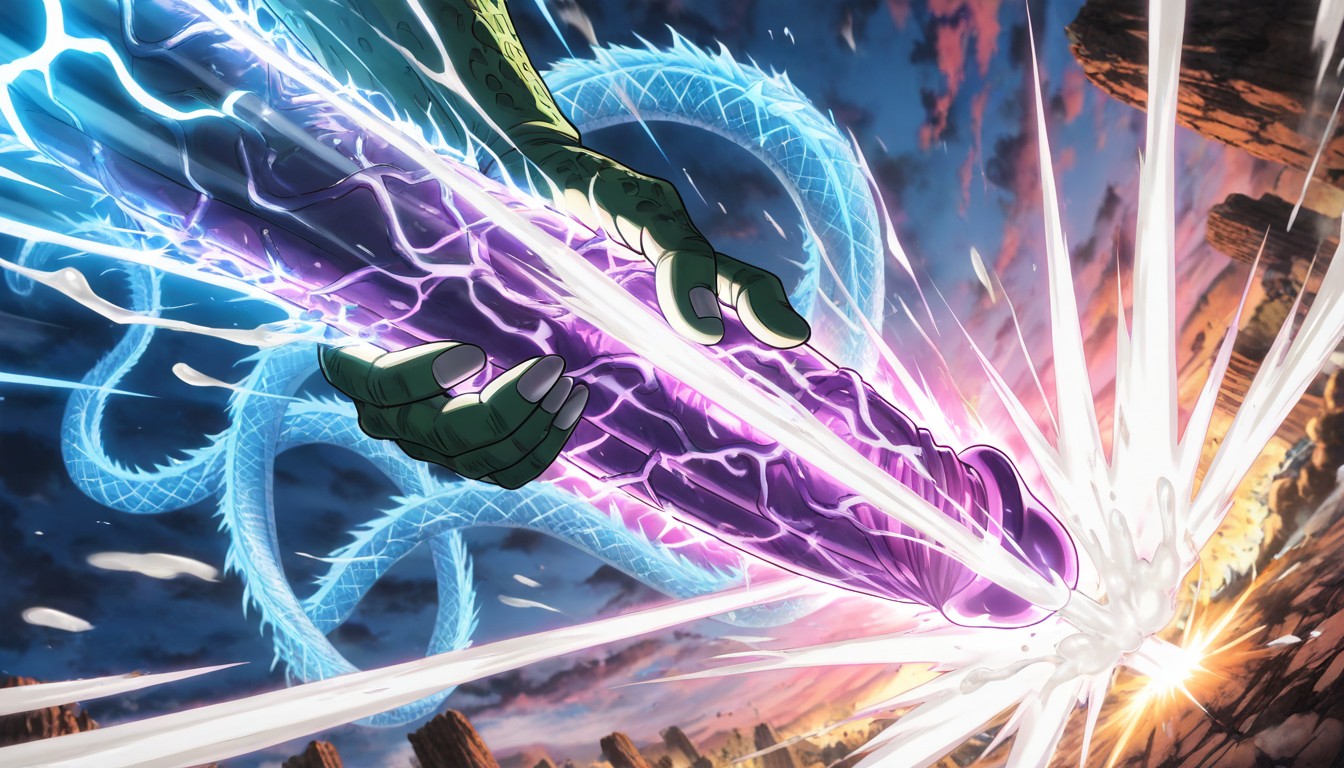 Erect Penis, View From Distance, Excessive Kamehameha Cumshot Directed At Shenron Porno IA Gay