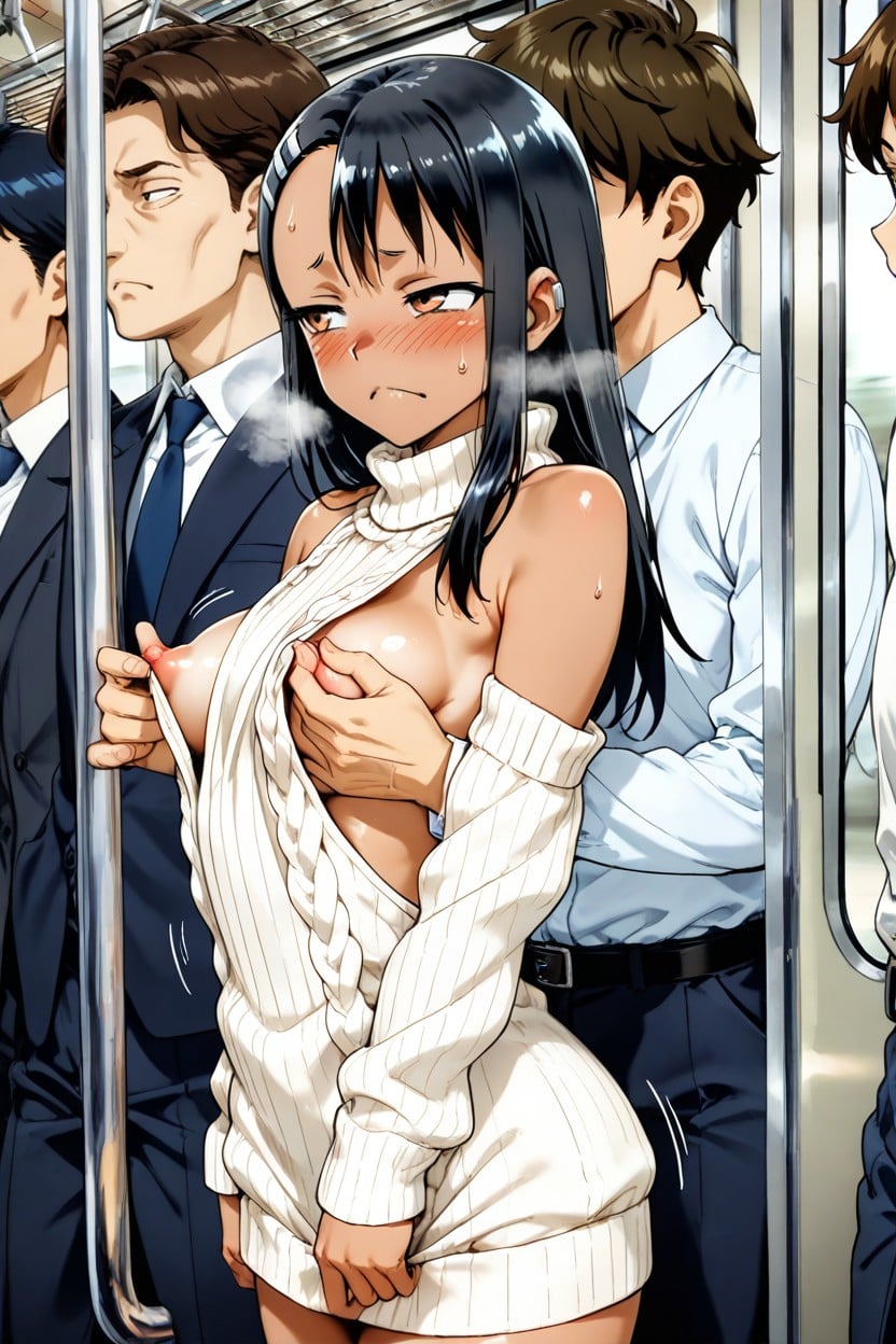 Bust Shot, Nipple Pinch Her Breasts, Breathing Hentai AI Porn