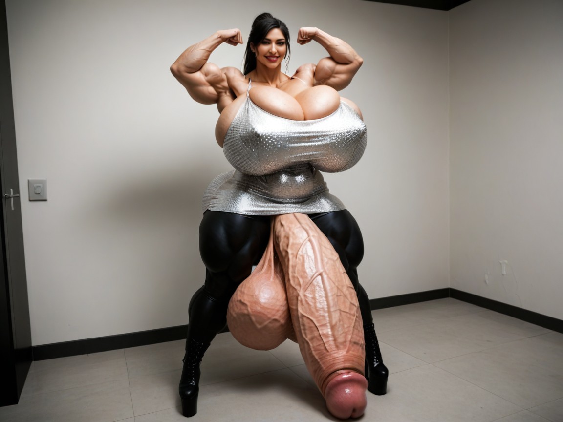 Asian Futanari, Hyper Massive Testicles, Muslos Gruesos Porno shemale IA