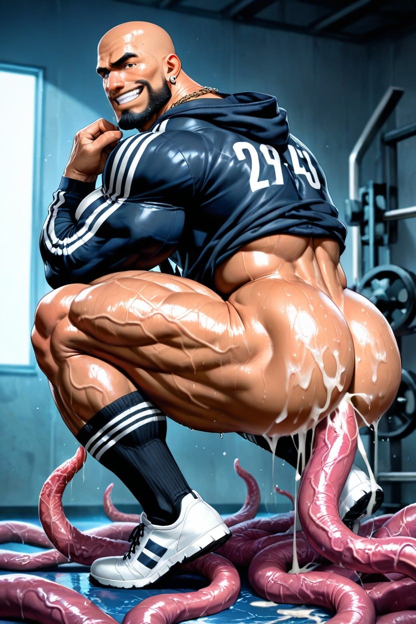Huge Neck, Squatting, Vascular Muscles Porno IA Gay