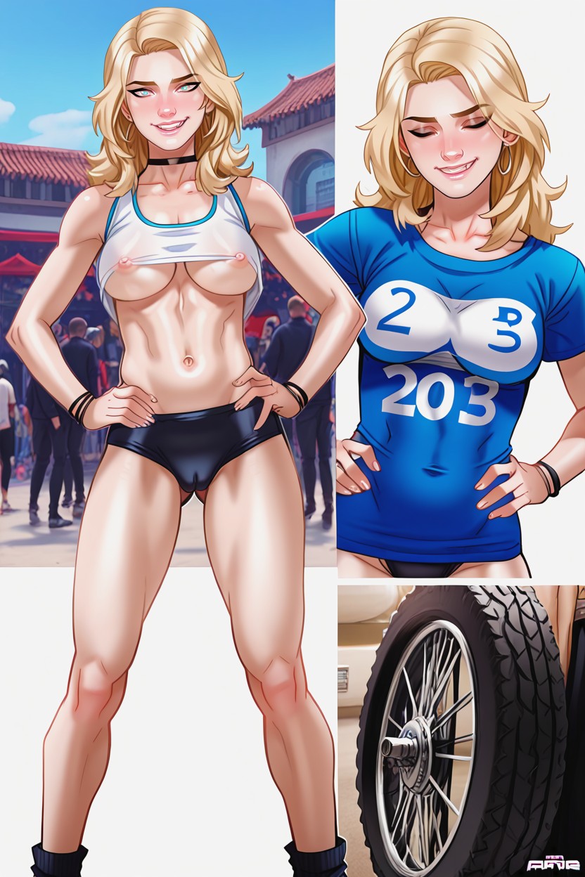 Naked, Smiling With, Detailed Setting Hentai AI Porn