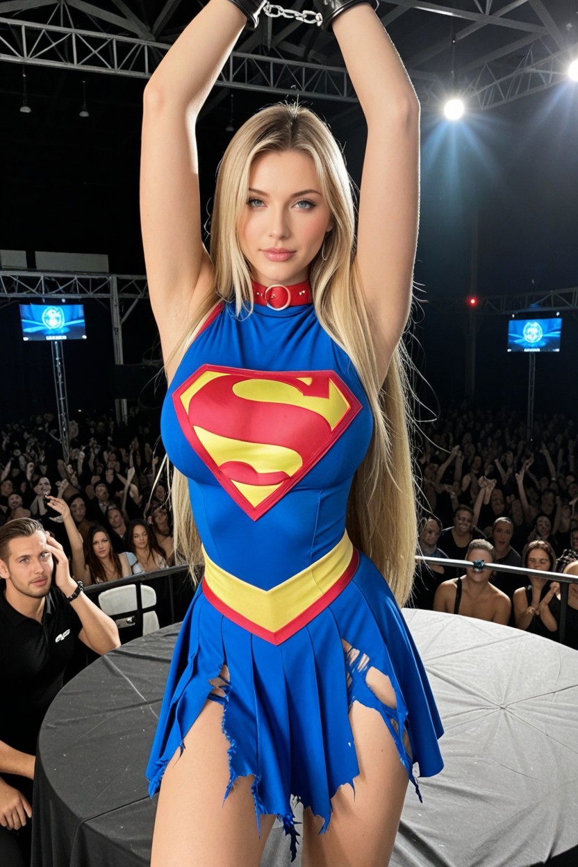 Extra Long Hair, Superhero, Arms Raised AI Porn