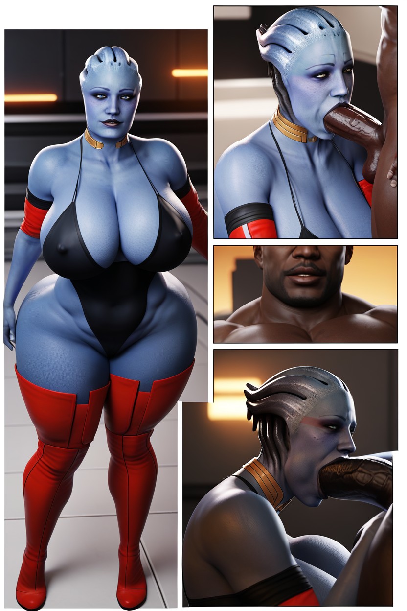 Red Thigh High Boots, Large Breasts, Bbc AI Porn