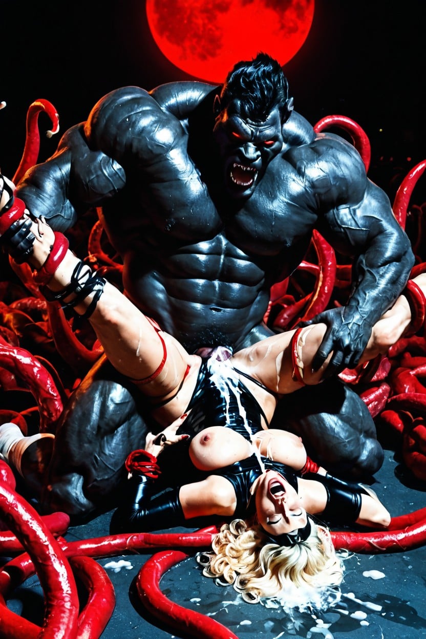 Cum Explosion, Night, Massive Beast Cum Everywhere On Body AI Porn