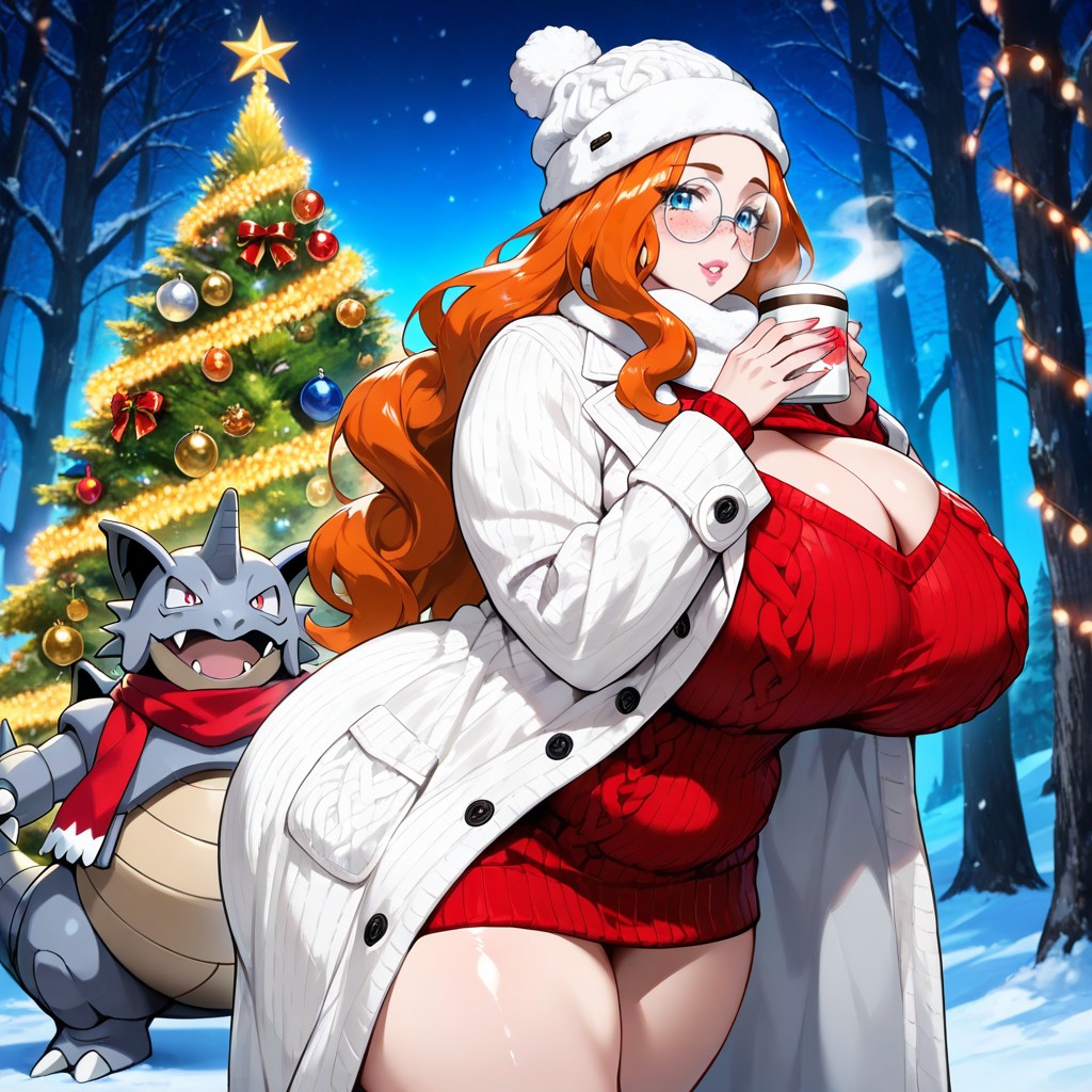 Side View, Warm Glowing Lights, Wavy Hair Hentai AI Porn