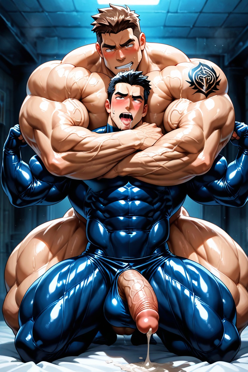 Masculine Face, Black Hair, Anal Sex ゲイAIポルノ