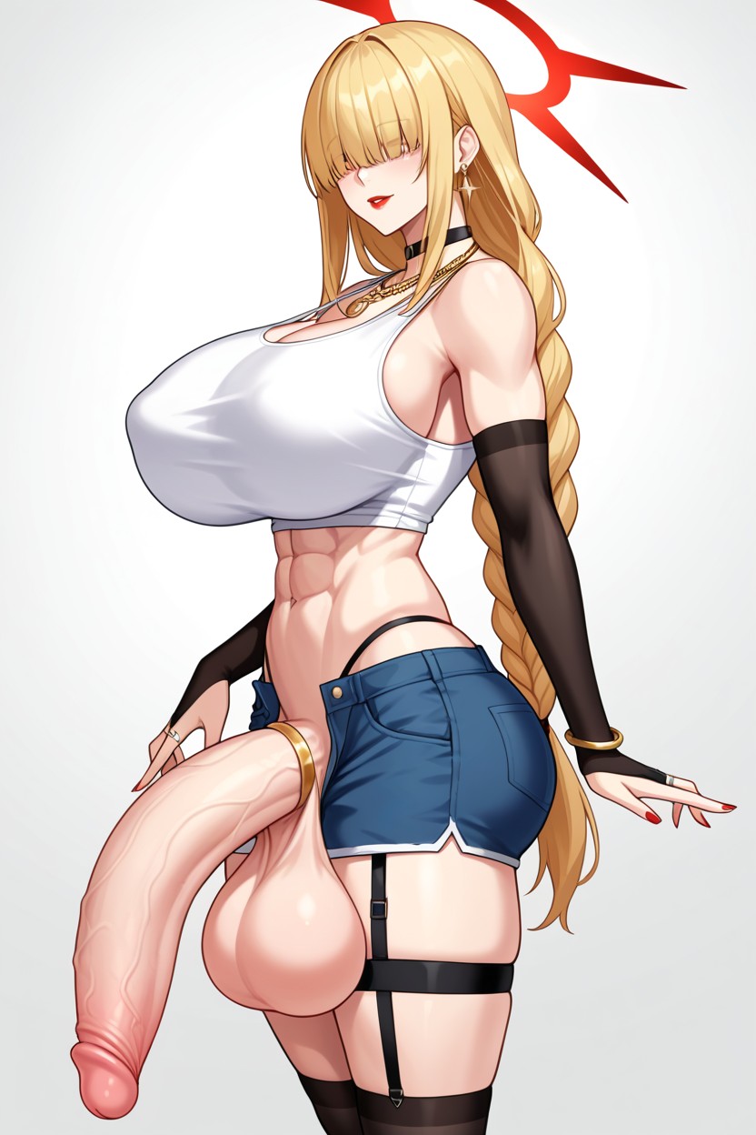 Tank Top, Thigh High, Futanari Shemale AI Porn