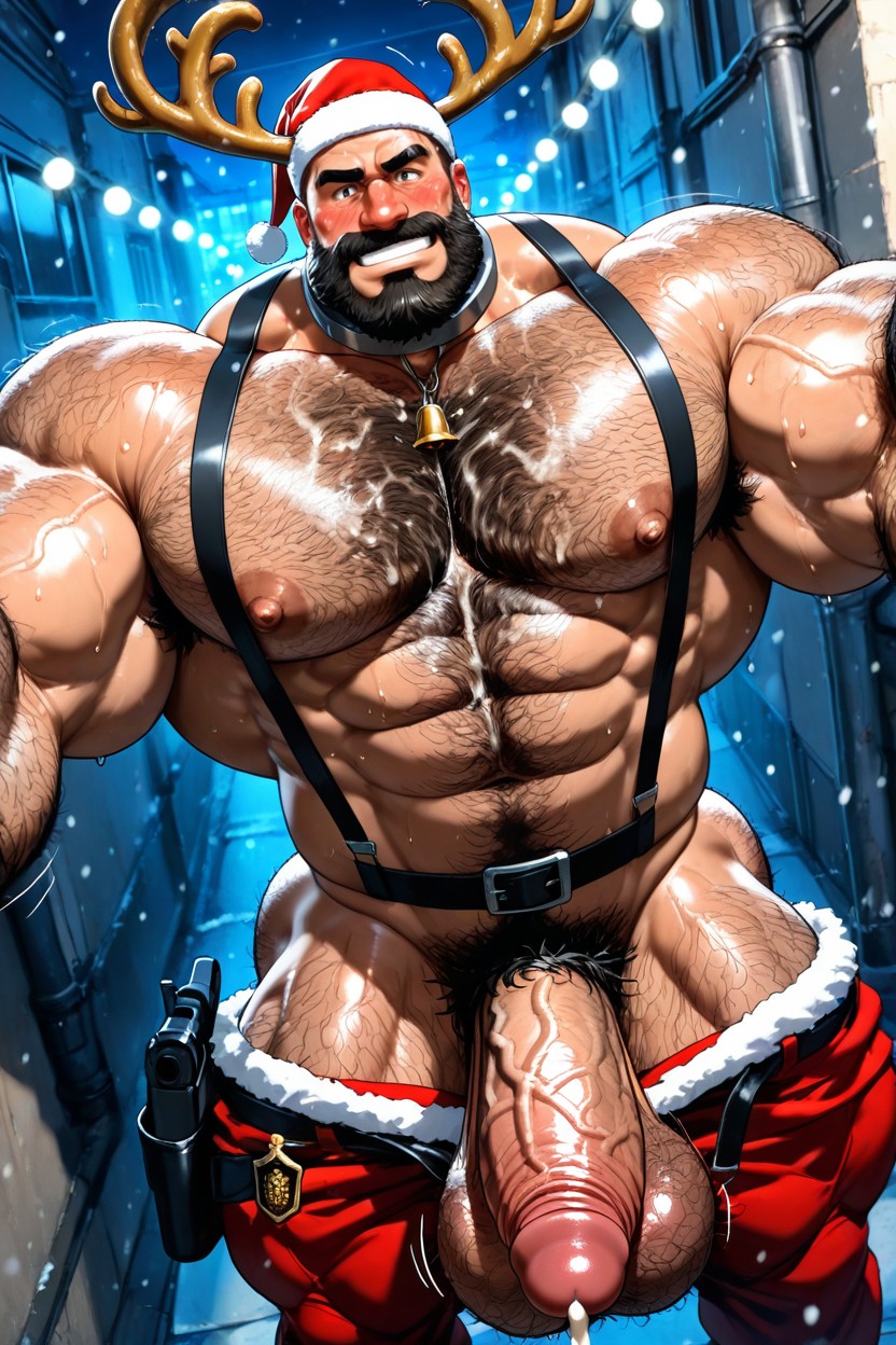 Incredibly Hairy Huge Bodybuilder Giant Daddy With Huge Arms And Massive Heavy Muscle Pecs, Huge Square Jawline, 25+ AI同性戀黃片