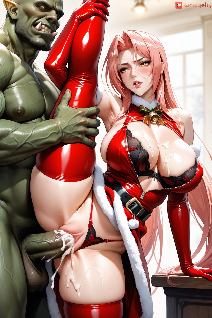 Yellow Eyes, Enourmous Orc, Bra Taken Off Hentai AI Porn