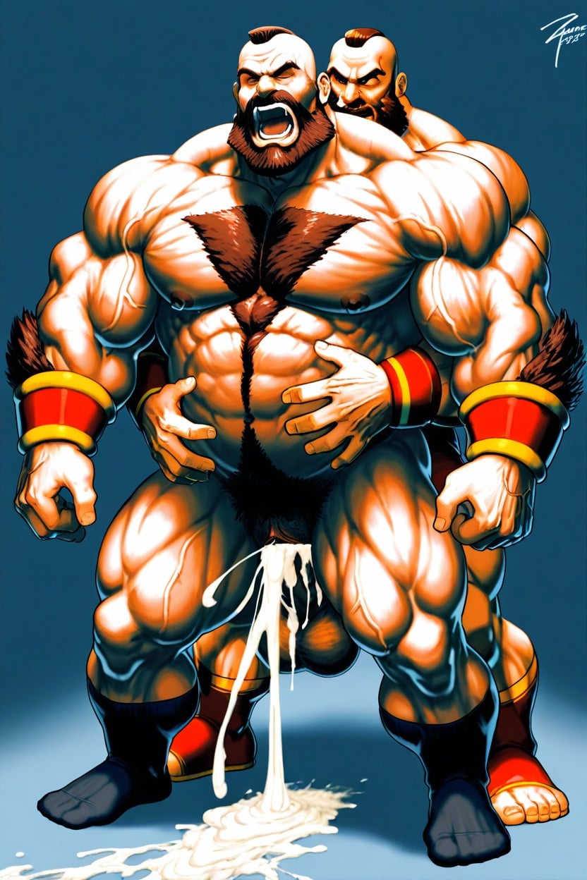 Bearded Worker Wearing Black Socks, Vaginal Sex, Zangief Fucking Bearded Worker With Pussy Porno IA Gay