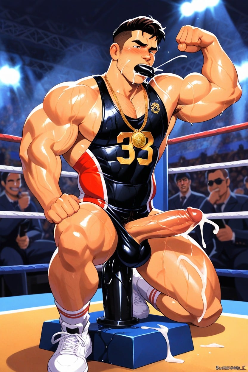 Massive Biceps, Getting Fucked In Mouth By Coach, Jerking Off Porno gay IA