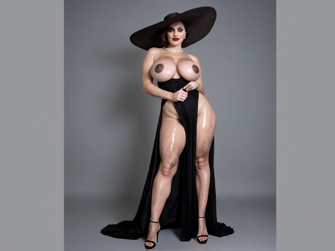 Mule High Heels, Large Public Hair, Giant Saggy Breasts MILF AI Porn