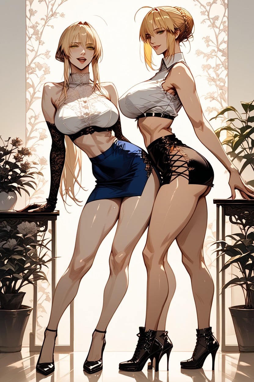 Perfect Ass, Navel Exposed, Voluptuous Hentai AI Porn