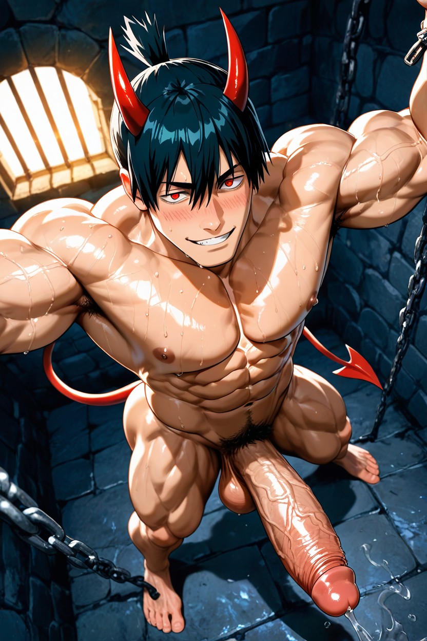 Sweaty, De Haut En Bas, Front View Porno IA Gay