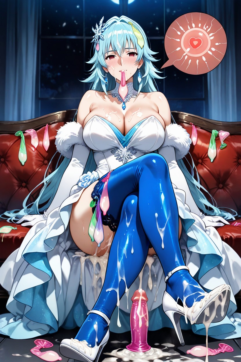 Cum On Face, A Lot Of Used Condom, A Lot Ring Used Condom Thigh Circumference Hentai AI Porn