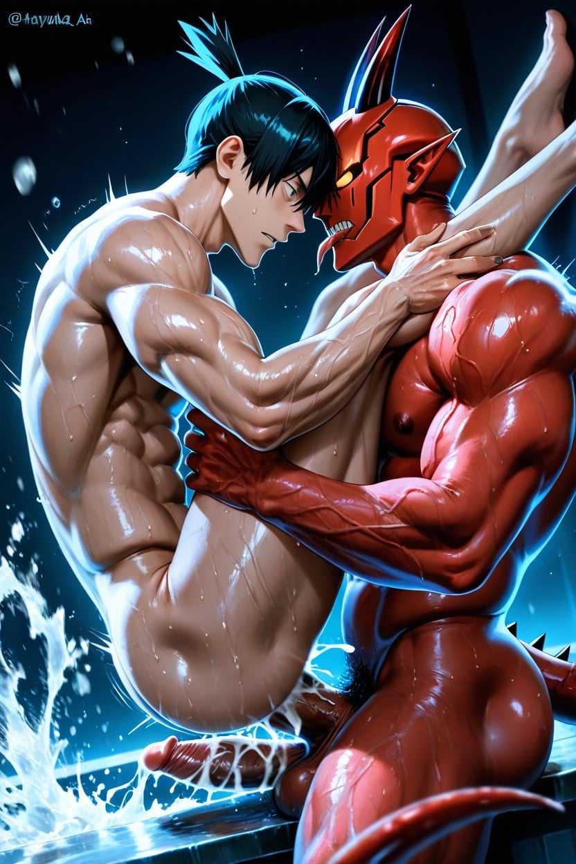Sitting In Last Row, Hayakawa Aki From Chainsaw Man, Yaoi AI Gay Porn