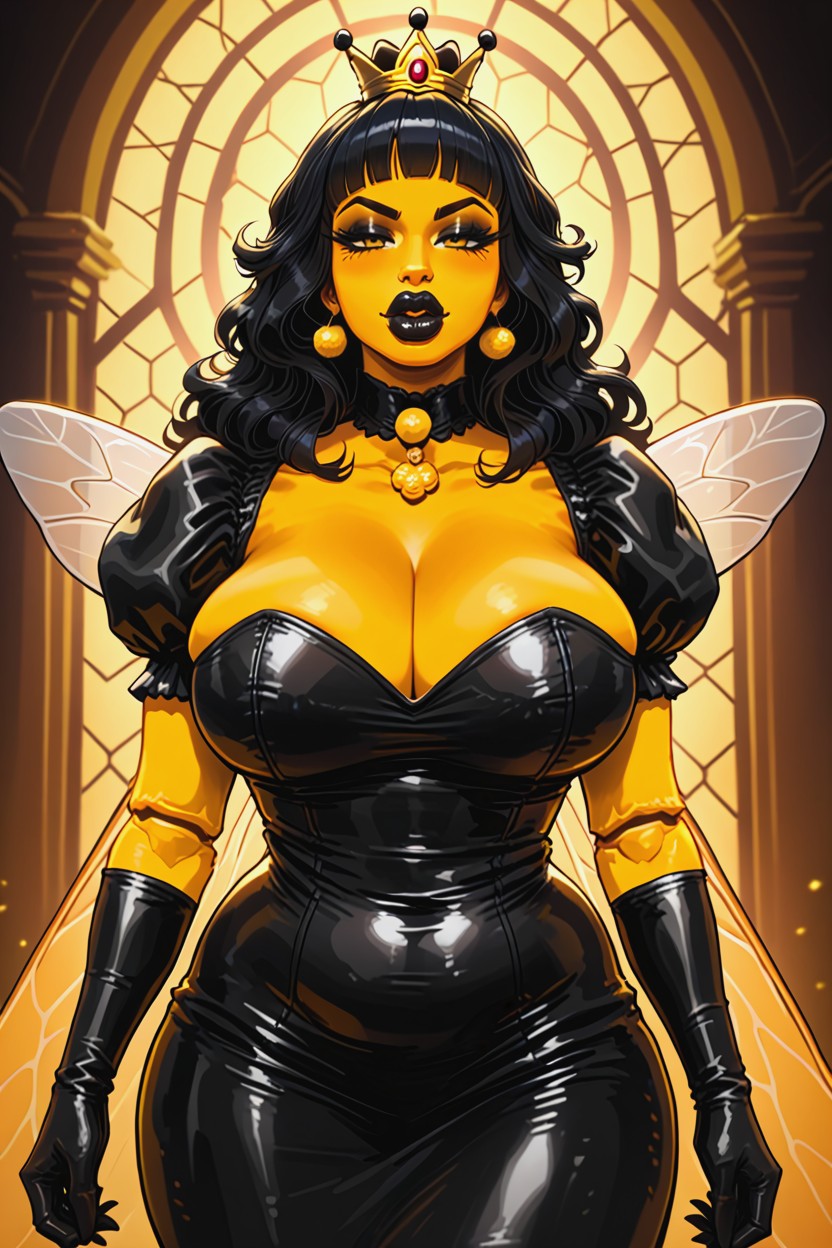 Bee Black Eyeliner, Bee Joints, Natural Bee Breasts Furry AI Porn