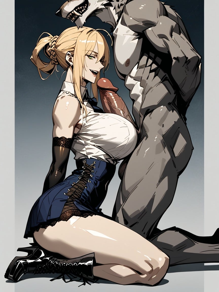 Beautiful Face, Side View, Extremely Snatched Waist Hentai AI Porn