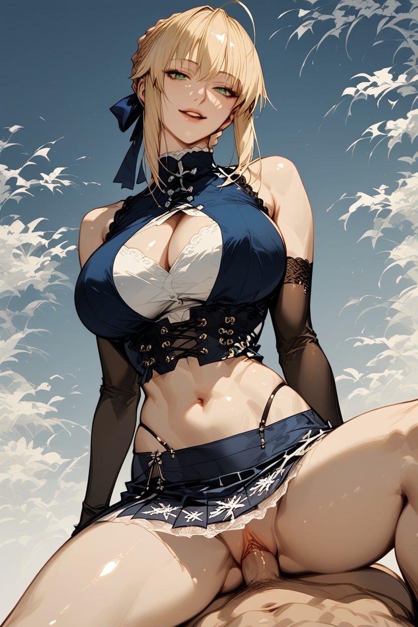 Exposed Midriff, Beautiful Face, Armwear Hentai AI Porn